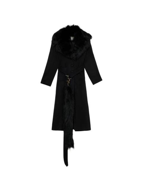 Blumarine Blumarine Shearling-collar Charm-detail Coat