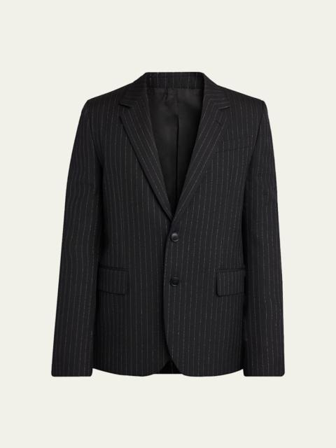 Alexander McQueen Men's Metallic Hairline Stripe Single-Breasted Sport Coat