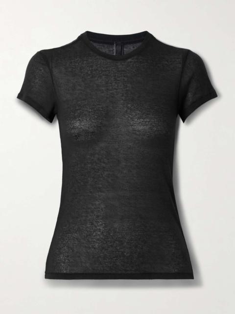 SKIMS Sheer Stretch-Jersey T-Shirt - Soot Black