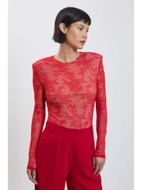 KAREN MILLEN Petite Lace Long Sleeve Bodysuit