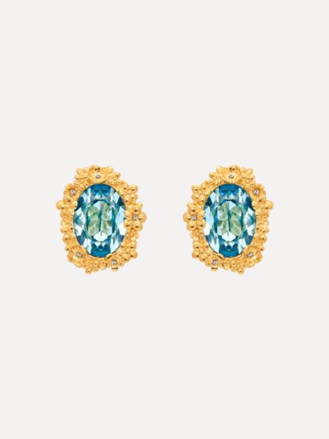 Oscar de la Renta OVAL MEDALLION CLIP-ON EARRINGS