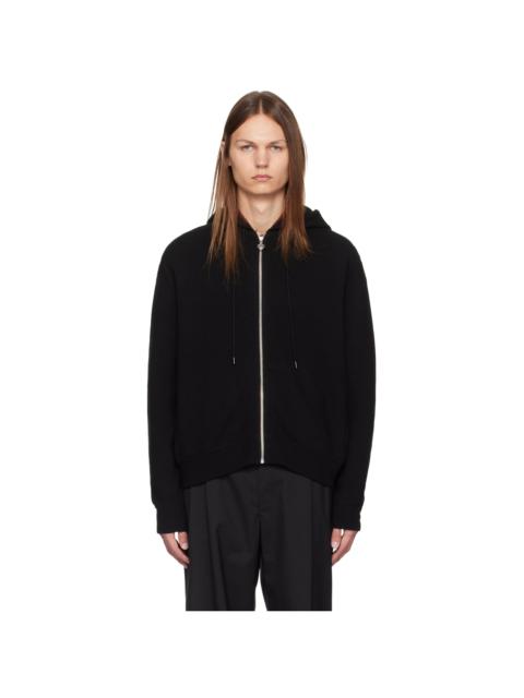 SOLID HOMME Black Knit Zip Hoodie