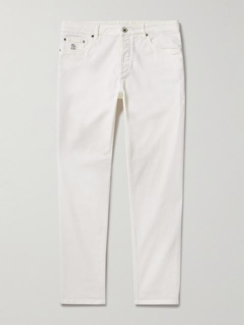 Brunello Cucinelli Slim-Fit Straight-Leg Logo-Embroidered Jeans