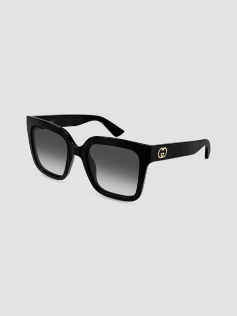 GUCCI Women's Interlocking G Gg2190S Minimal Squared Injection Sunglasses - Black
