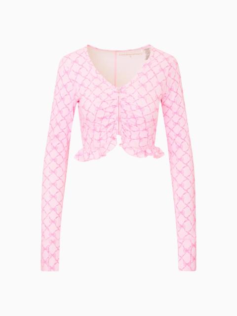LoveShackFancy Medway Printed Zip-Up Active Top