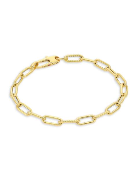 ROBERTO COIN Women's 18K Yellow Gold Polished & Fluted Paper Clip Chain Bracelet/7" - Yellow Gold