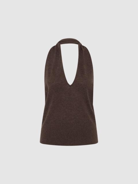 ST. AGNI Fine Merino Halter Top - Mulch