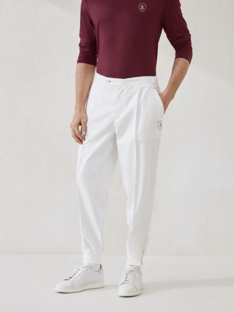 Brunello Cucinelli Nylon trousers with tabbed waistband, Crête detail and elasticated zipper cuffs
