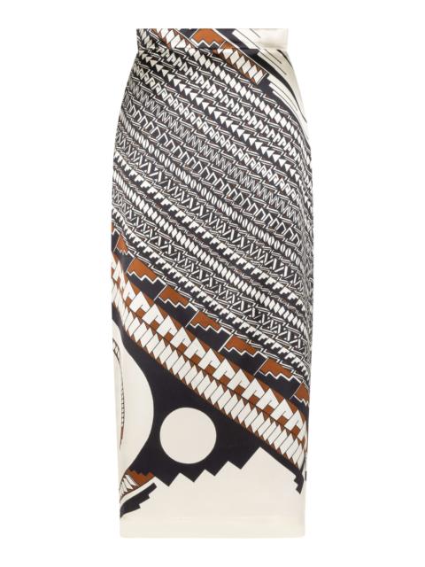 HEIRLOME Lexi Jurado-Printed Silk Midi Skirt multi