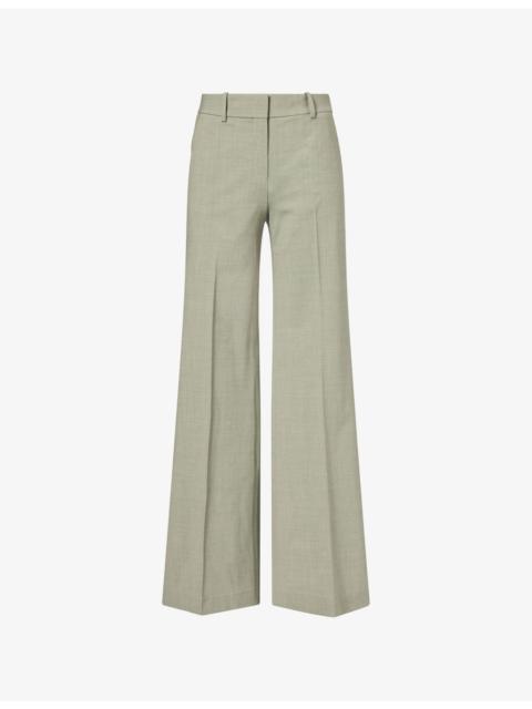 Theory Fluid Flare Wide-Leg Wool Trousers