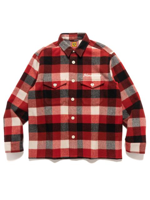 Wool Beaverblock Check Shirt Red
