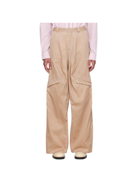 Y/Project Beige Gathered Trousers
