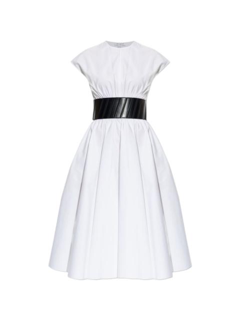 Alaïa belted flared dress