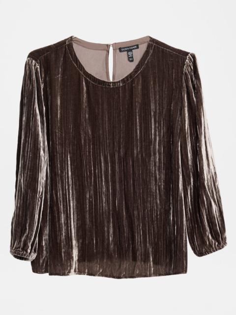 EILEEN FISHER Crewneck Crushed Velvet Blouse