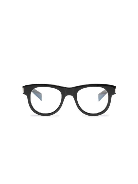 SAINT LAURENT logo-engraved round-frame glasses