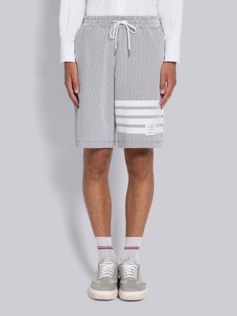 Thom Browne Seersucker Loopback 4-Bar Sweatshorts