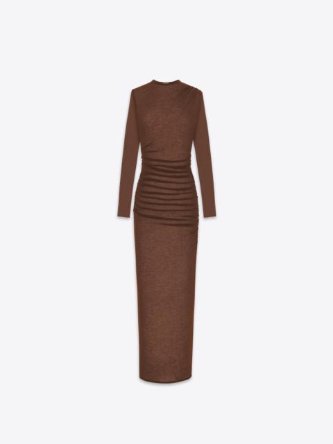 SAINT LAURENT long gathered dress in knit