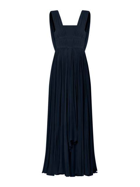 Louis Vuitton Draped Back Empire Gown Dark Night Blue. Size 36