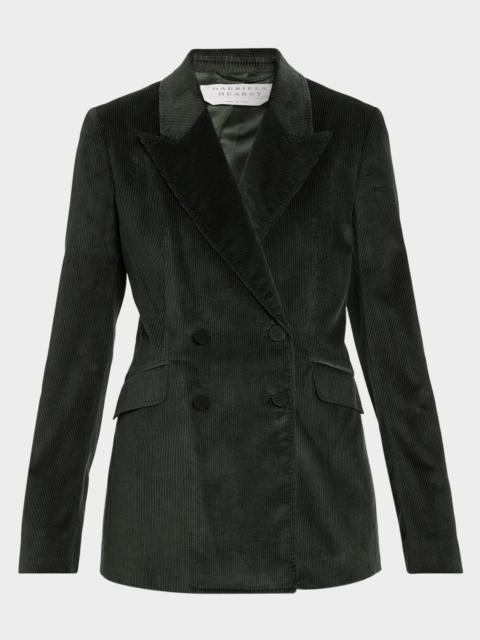 GABRIELA HEARST Angela Corduroy Double-Breasted Blazer Jacket