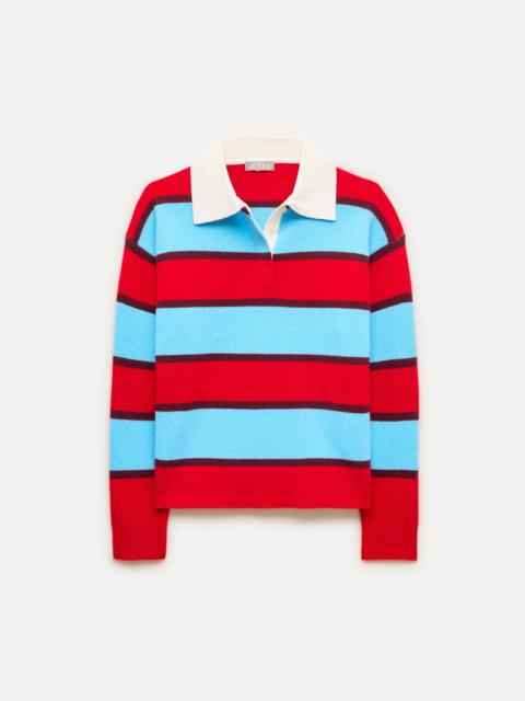 J.CREW Relaxed sweater-polo in vintage wool stripe
