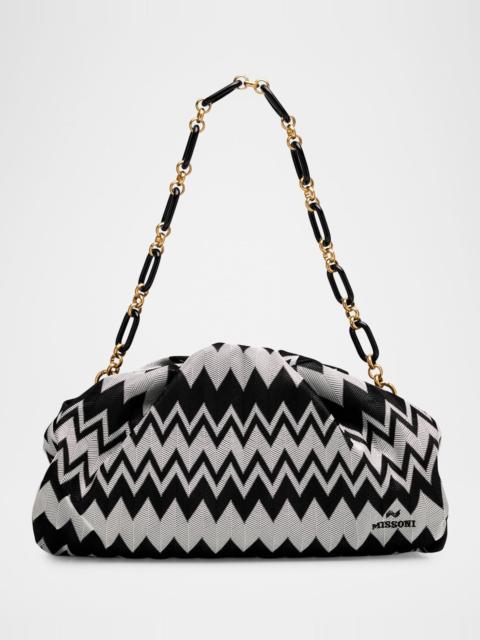 Missoni Ruched Optical Wave Zigzag Pouch Bag