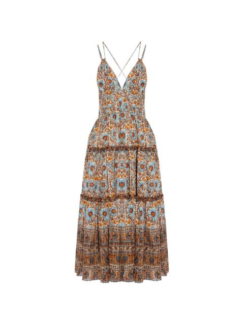 ULLA JOHNSON Rosa v-neck midi dress