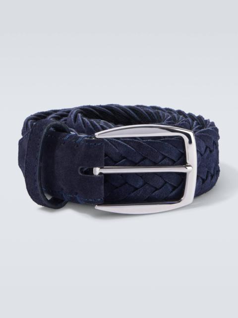 Braided suede belt