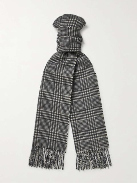 TOM FORD Fringed Prince of Wales Checked Cashmere Scarf
