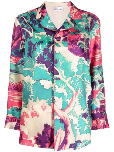 REDValentino abstract-print pyjama-style silk shirt