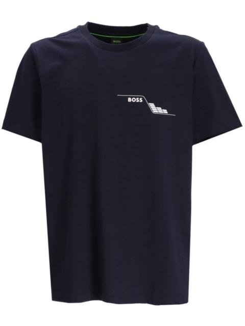 BOSS 로고 인쇄 면 T 셔츠