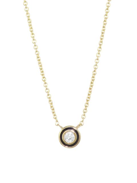 SYDNEY EVAN Women's Diamond, Enamel & 14K Yellow Gold Single Stone Pendant Necklace - Gold