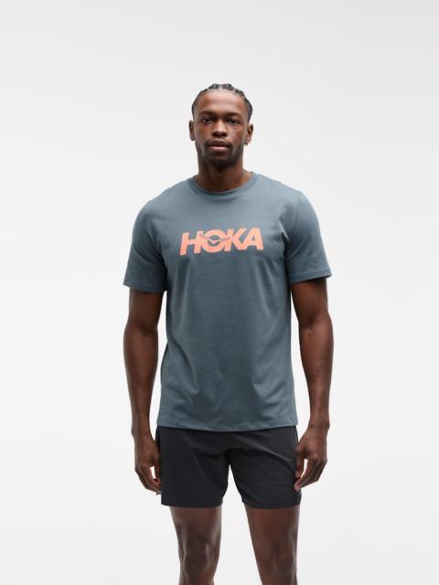 HOKA Men's Core Logo CTN SS Tee Shirt in Faded Navy