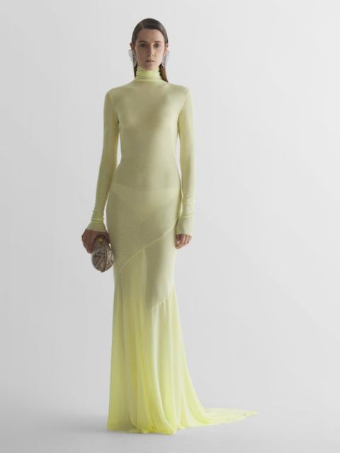 MUGLER Turtleneck jersey gown