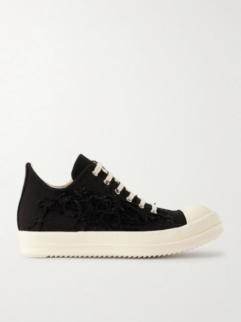 Rick Owens DRKSHDW Ramones Frayed Denim Sneakers Black