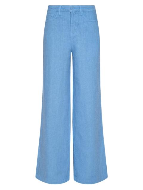 L'AGENCE Women's Amara Linen High-Rise Wide-Leg Pants - Allure Blue