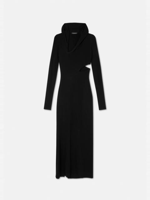 ワンピース VERSACE Long cut-out hooded dress (10100001A01253 1B000) Versace Long cut-out hooded dress - Black | 10100001A012531B000