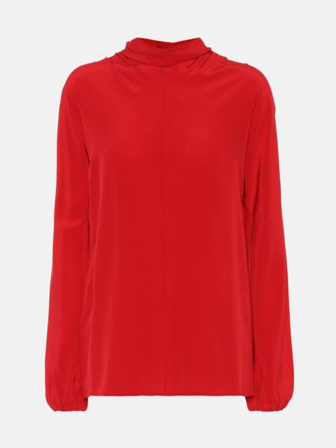 Prada Long-sleeved crêpe de chine top