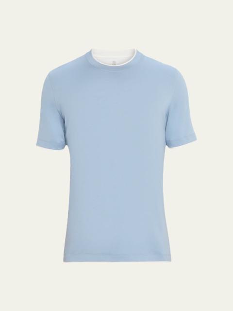 Brunello Cucinelli Men's Slim Fit Tipped T-Shirt