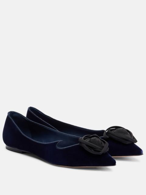 Roger Vivier I Love Vivier Rose velvet ballet flats