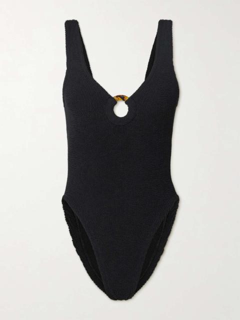Hunza G Celine seersucker swimsuit Black