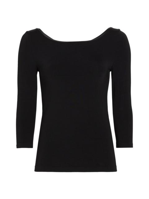 Wolford Women's Cordoba Boatneck Pullover Top - Black
