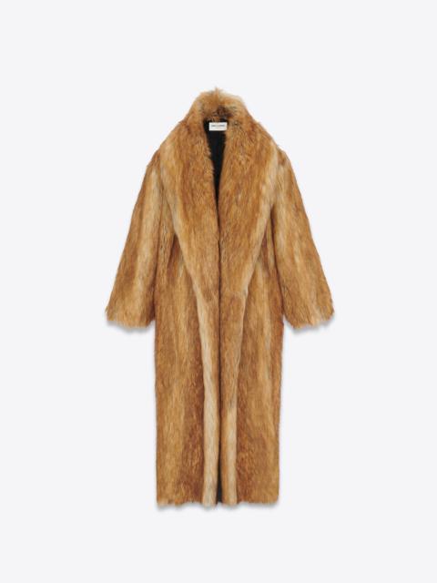 SAINT LAURENT long coat in animal-free fur