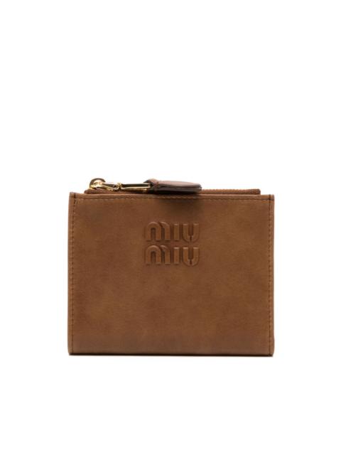 Miu Miu logo-embossed leather wallet