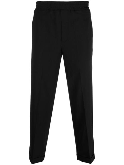 Neil Barrett elasticated-waist cotton tapered trousers