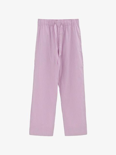 TEKLA Striped Cotton-Poplin Pyjama Bottoms Size L
