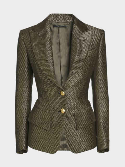 TOM FORD Metallic Silk-Blend Boucle Single-Breasted Jacket