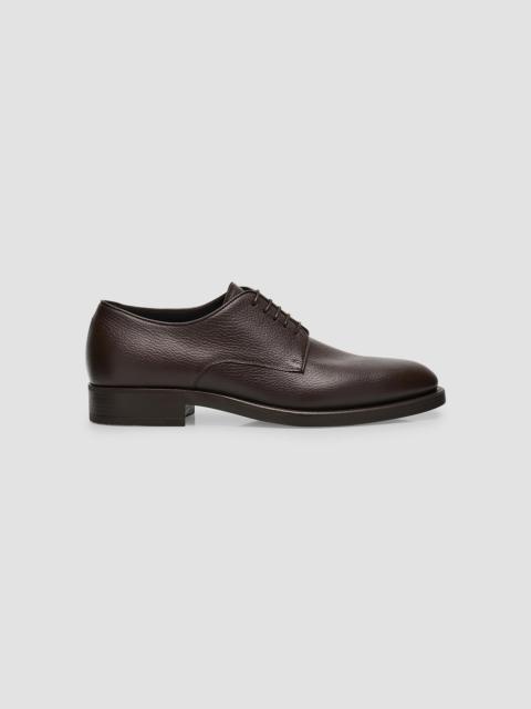 GIORGIO ARMANI Men's Grain Leather Rubber-Sole Derby Shoes - Dark Brown