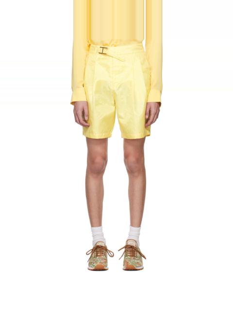 Kanghyuk Yellow Pleated Shorts