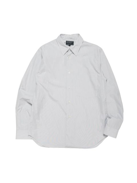 MARGARET HOWELL Basic Shirt Cotton Micro Stripe White/Navy