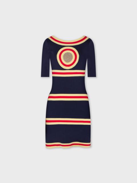 rabanne SHORT DRESS IN LUREX KNIT WITH GEOMETRICAL DETAILS